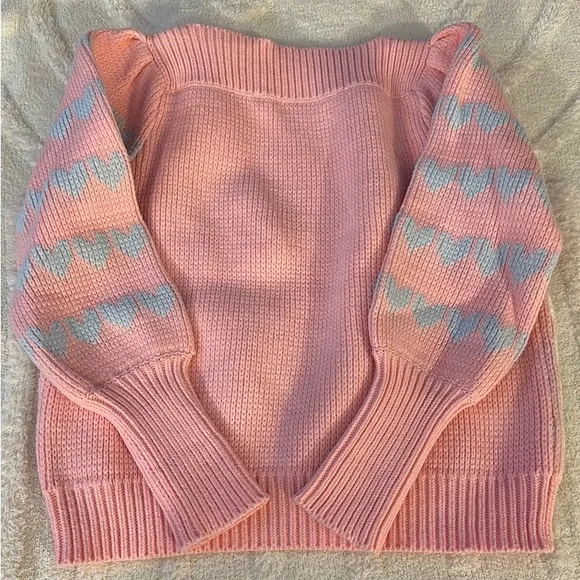 LOVESHACKFANCY Gizela Boat-Neck Intarsia Sweater size L In Great condition.